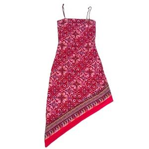 Y2K Paisley Print Asymmetrical Hem Dress